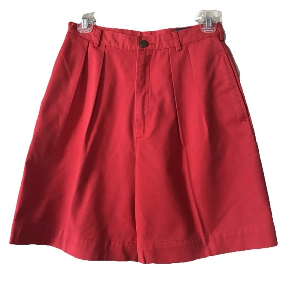 Vintage Carroll Reed Size 8 Red High Waist Shorts Pleated 26” Waist, High Rise.. - Picture 1 of 16